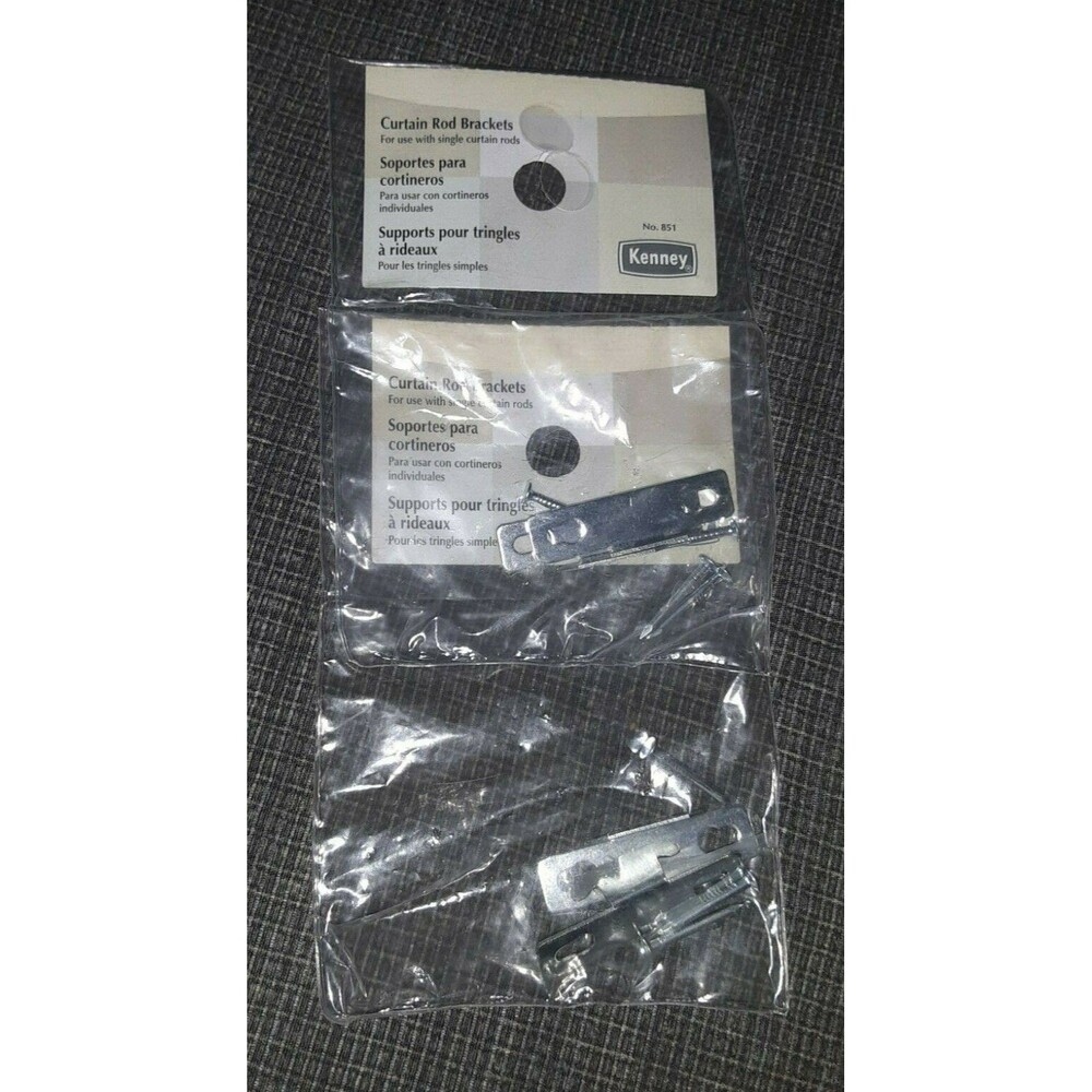 Lot of 2 Kenney KN851 Single Curtain Rod Bracket- 2Packs